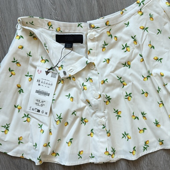 Zara Lemon Print Skirt Size XS - Picture 5 of 5